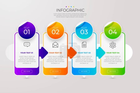 Illustration for Modern Infographic elements & tools business steps infographic template, can be used for presentation, web or workflow diagram layout - Royalty Free Image