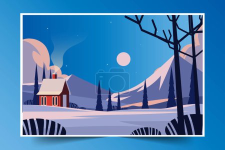 Illustration for Flat background winter season design vector illustration - Royalty Free Image