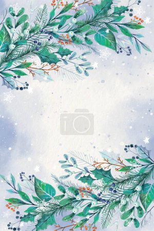 Illustration for Watercolor background wintertime season design vector illustration - Royalty Free Image