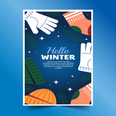 Ilustración de Colección plana banner invierno temporada diseño vector ilustración - Imagen libre de derechos