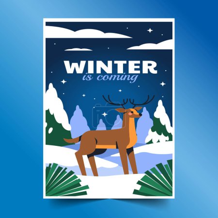 Téléchargez les illustrations : Collection de bannières plates hiver saison conception illustration vectorielle - en licence libre de droit