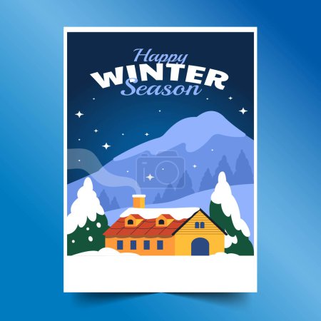Illustration for Flat banner collection wintertime season design vector illustration - Royalty Free Image