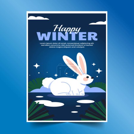 Ilustración de Colección plana banner invierno temporada diseño vector ilustración - Imagen libre de derechos