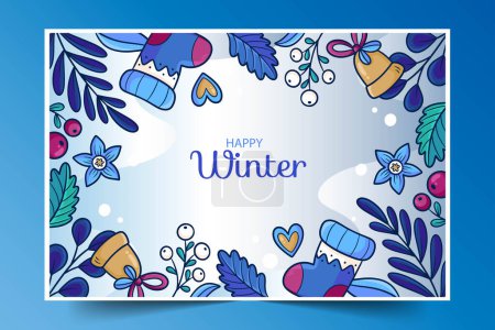 Ilustración de Mano dibujado fondo invierno temporada diseño vector ilustración - Imagen libre de derechos