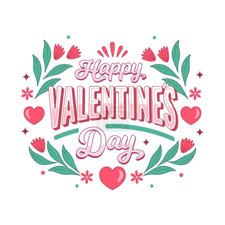 Illustration for Hand drawn valentine s day lettering design vector illustration - Royalty Free Image