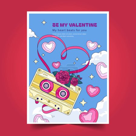 Illustration for Hand drawn valentine s day greeting cards collection design vector illustration - Royalty Free Image