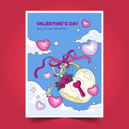 Illustration for Hand drawn valentine s day greeting cards collection design vector illustration - Royalty Free Image