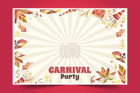Illustration for Watercolor carnival photocall template design vector illustration - Royalty Free Image