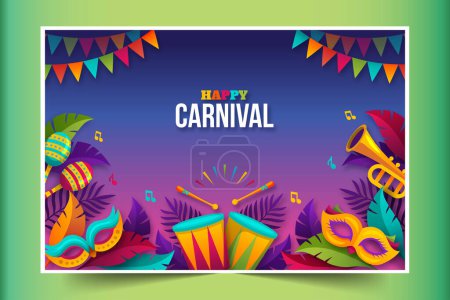 Illustration for Gradient carnival background design vector illustration - Royalty Free Image