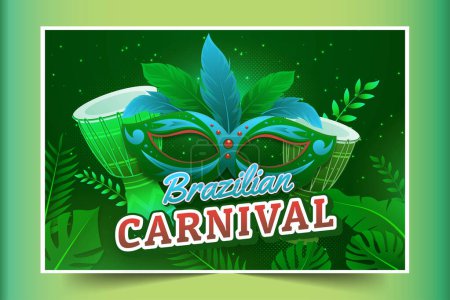 Ilustración de Gradiente carnaval brasileño fondo diseño vector ilustración - Imagen libre de derechos