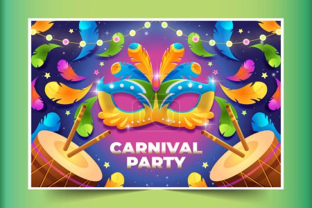 Illustration for Gradient carnival background design vector illustration - Royalty Free Image