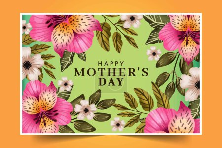 Téléchargez les illustrations : Illustration vectorielle de conception de fête de mère florale - en licence libre de droit