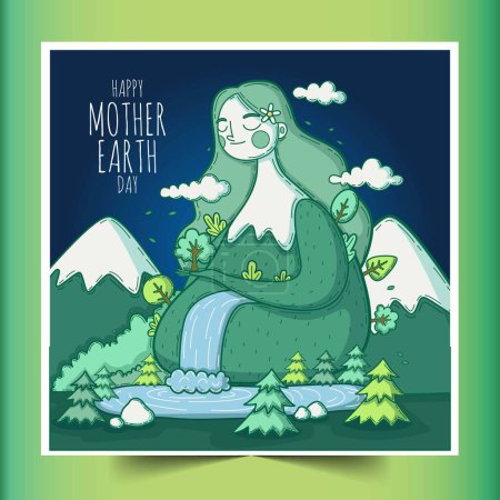 Illustration for Hand drawn mother earth day design vector illustration - Royalty Free Image