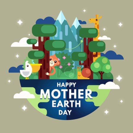 Illustration for Flat mother earth day design vector illustration - Royalty Free Image