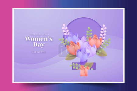 Téléchargez les illustrations : Papier style Journée internationale des femmes fond conception illustration vectorielle - en licence libre de droit
