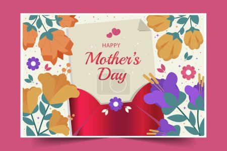 Illustration for Flat mothers day background design vector illustration - Royalty Free Image