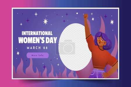 Ilustración de Acuarela internacional mujeres s día horizontal banner plantilla diseño vector ilustración - Imagen libre de derechos