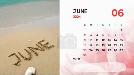 Foto de Calendario de junio 2024 año cada mes - Imagen libre de derechos