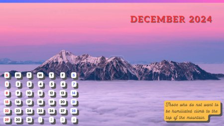 Foto de 2024 Calendario de Montañas 13 páginas diciembre - Imagen libre de derechos