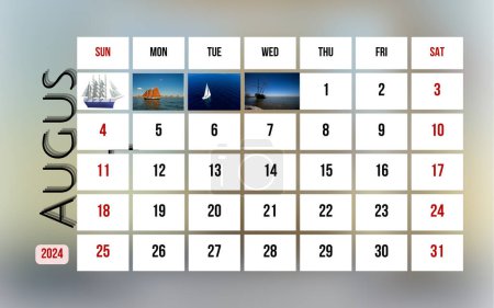 2024 Calendario 12 famosos veleros en la historia - 16 Agosto Endeavour - Barco que James Cook comandó