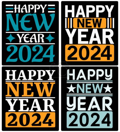 Téléchargez les photos : HAPPY NEW YERK 2024 T SHIRT DESIGN - en image libre de droit