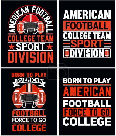 Illustration for American football t shirt design...if you want you can use it for other purpose like mug design, sticker design, water bottle design and etc - Royalty Free Image