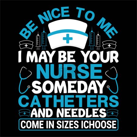 Illustration for NURSE T SHIER DESIGN   if you want you can use it for other purpose like mug design, sticker design, water bottle design and etc - Royalty Free Image