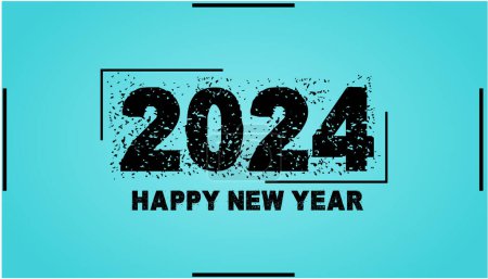 Photo for Happy new year 2024 social media banner design and background design - Royalty Free Image