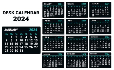 Photo for 2024 Calendar design vector vertical wall or pocket calendar - Royalty Free Image
