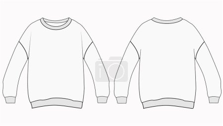 Téléchargez les photos : Modèle de t-shirt blanc blanc à manches longues design vectoriel et modèle de t-shirt - en image libre de droit