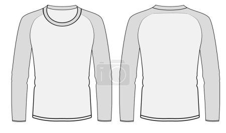 Photo for Blank white long sleeve t-shirt  template vector design and t-shirt mock-up design - Royalty Free Image