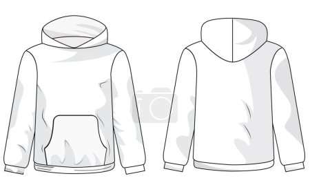 Photo for Hoodie Sweatshirt Mockup template vectir design Front and back set, - Royalty Free Image