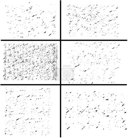 Téléchargez les photos : Dirty Grunge Textures Vector Set vectoriel détaillé Grunge Images texture noir. Échantillon de motif de superposition sombre sur transparent - en image libre de droit