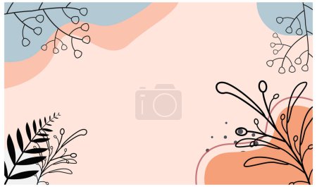 Photo for Aesthetic Colorful Pastel Floral Fluid .Hand drawn minimal Background Vector design - Royalty Free Image