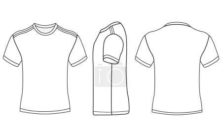 Téléchargez les photos : T-shirt en jersey blanc pour gabarit devant et derrière VECTOR DESIGN - en image libre de droit