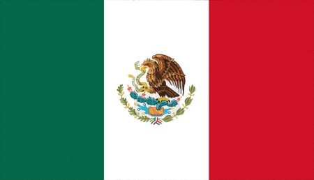 Photo for Official flag of Mexico. High quality flag of Mexico. A beautiful country in europe Mexico. - Royalty Free Image