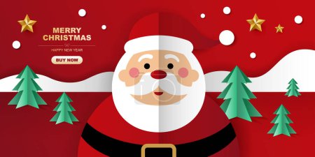 Illustration for Merry Christmas background vector. Winter Christmas background with xmas. - Royalty Free Image