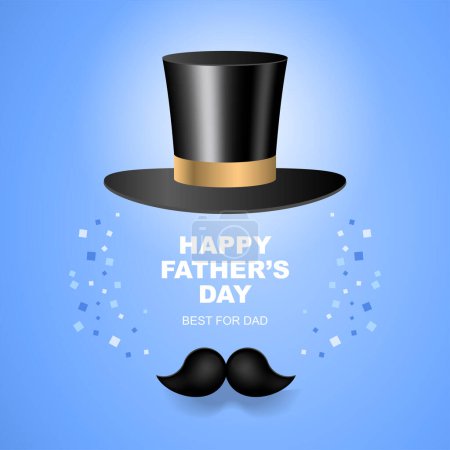 Illustration for Vector illustration of joyous celebration of Happy Father's Day. 3d rendering. - Royalty Free Image