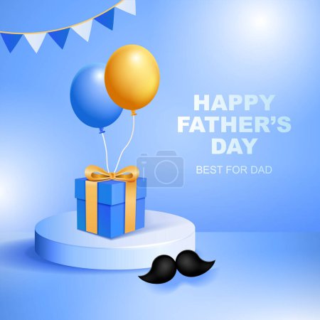 Illustration for Vector illustration of joyous celebration of Happy Father's Day. 3d rendering. - Royalty Free Image