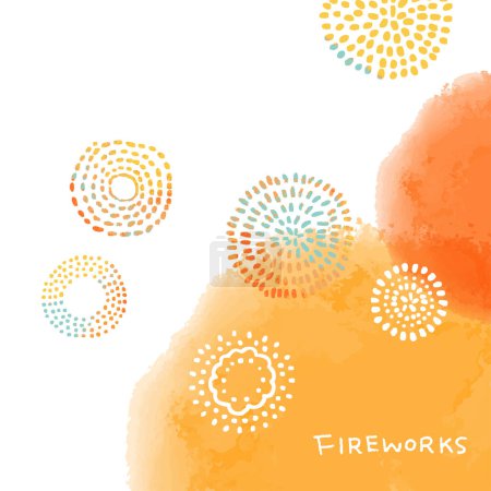 Ilustración de Acuarela dibujada a mano fuegos artificiales festivos - Imagen libre de derechos