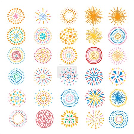 Illustration for Watercolor hand drawn festive fireworks - Royalty Free Image