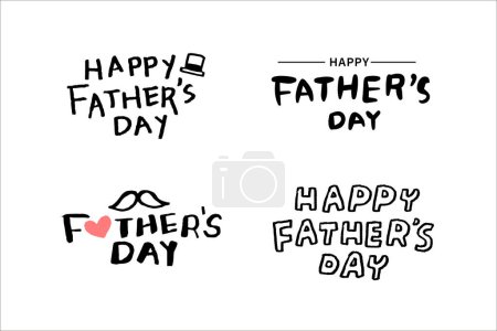 Illustration for Vector illustration of joyous celebration of Happy Father's Day-hand drawn lettering phrase. Fathers day greeteng text. - Royalty Free Image