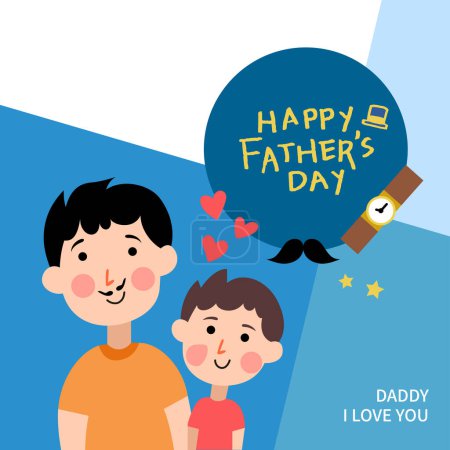 Ilustración de Ilustración vectorial de la alegre celebración del feliz Día del Padre - Imagen libre de derechos