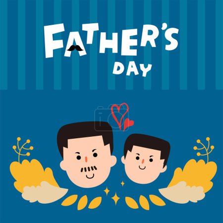 Illustration for Vector illustration of joyous celebration of Happy Father's Day - Royalty Free Image