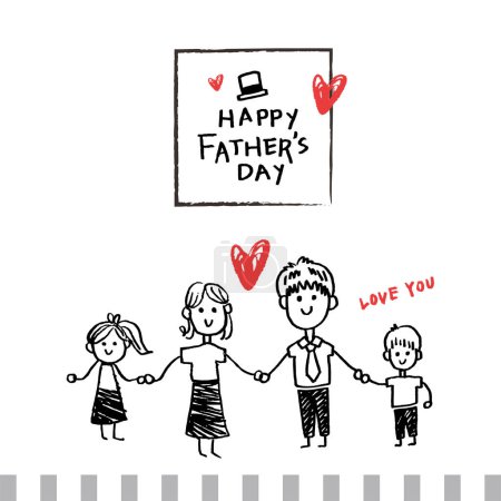 Téléchargez les illustrations : Illustration vectorielle de la célébration joyeuse de la fête des pères heureux - en licence libre de droit