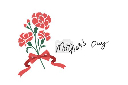 Illustration for Joyful celebration Happy Mother's Day vector illustration, carnations - Royalty Free Image