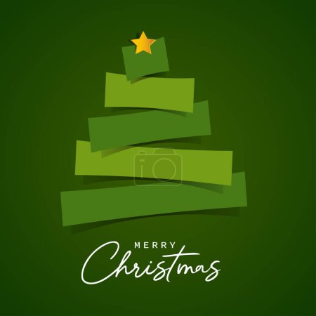 Ilustración de Árbol de Navidad abstracto simple, arte de tarjetas vectoriales. - Imagen libre de derechos