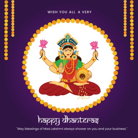 Goddess Laxmi Maa for shubh Dhanteras Puja and Subh deepavali in Happy diwali Celebration