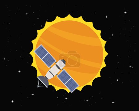 Ilustración de India primera clase de observatorio basado en el espacio Misión solar india para estudiar el Sol - Imagen libre de derechos