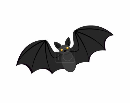 Illustration pour Batte volante Halloween yeux effrayants vampire chauve-souris vecteur - image libre de droit